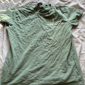 Green T-Shirt with Embroidered Design
